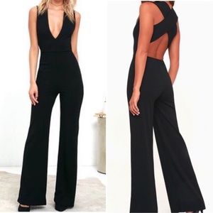 NWT Lulus Thinking Out Loud Black Jumpsuit Small